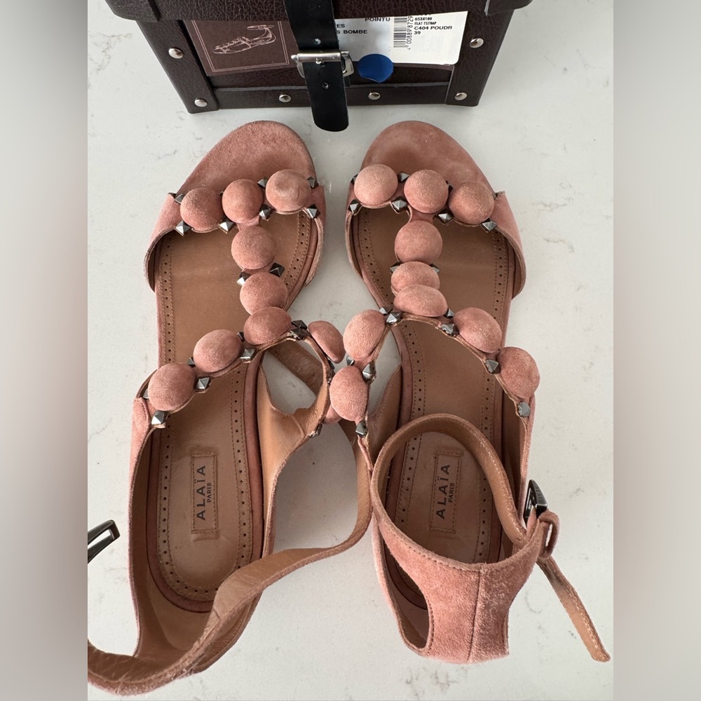 Alaia suede studded sandals